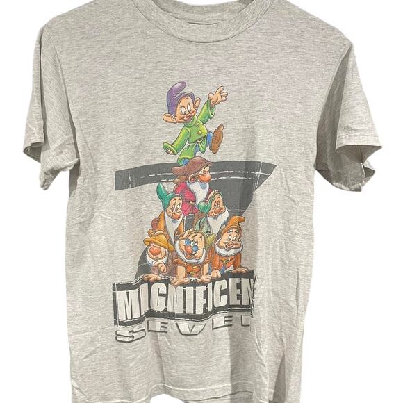 Vintage 90s Magnificent Seven Dwarves on Cut Tag Shirt Adult Boxy S/Youth XL - Picture 1 of 2